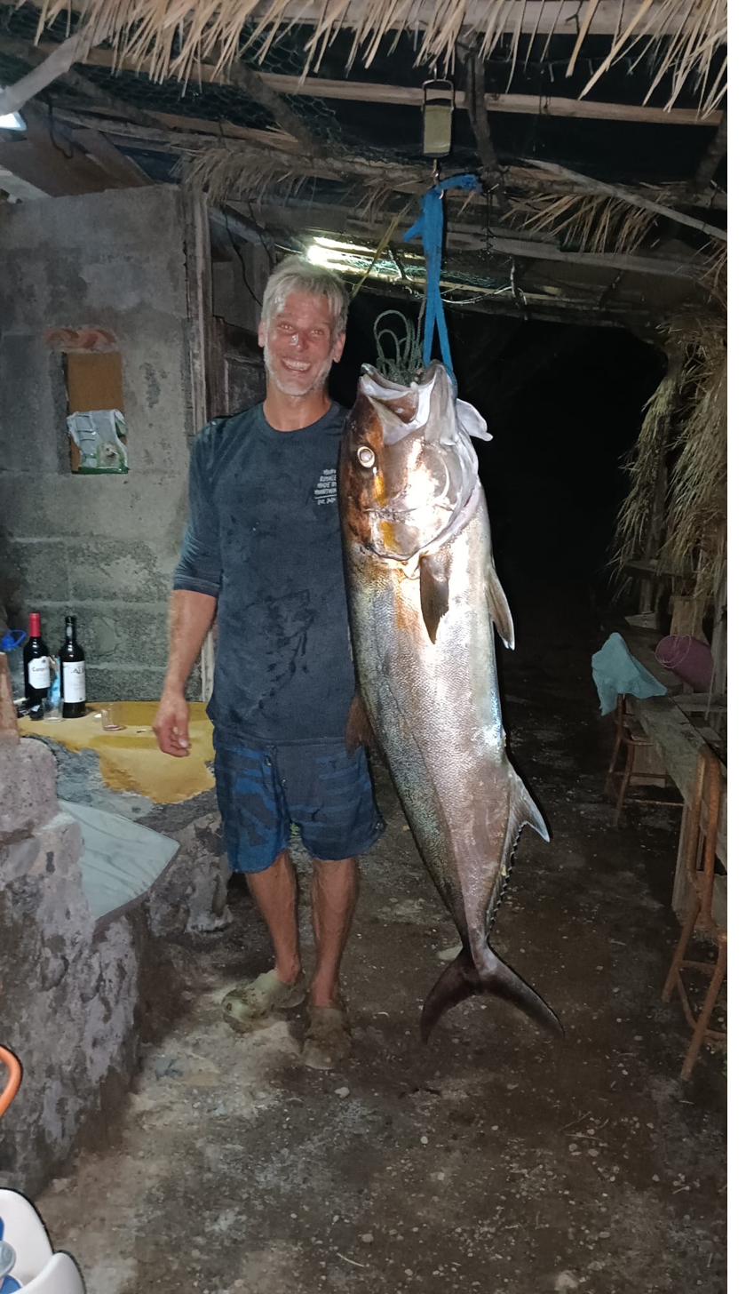 Giant amberjack hanging - the catch of a lifetime